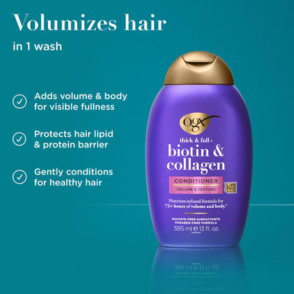 OGX Thick & Full + Biotin & Collagen Conditioner 385mL