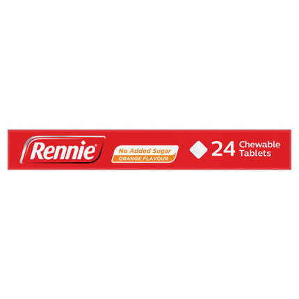 Rennie No Added Sugar Orange 24 Tablets