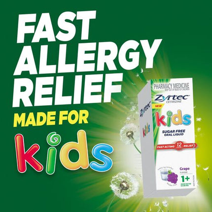 Zyrtec Kids Allergy & Hayfever Oral Liquid Grape 120ml