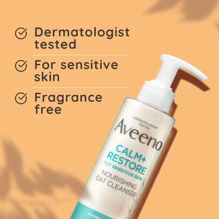 Aveeno Face Calm + Restore Sensitive Skin Nourishing Oat Cleanser 200mL