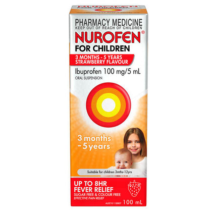 Nurofen For Children 3 Months To 5 Years Strawberry 100ml