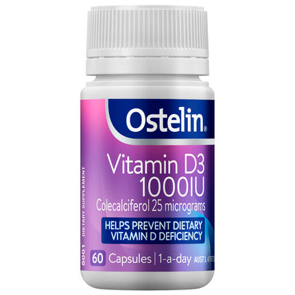 Ostelin Vitamin D3 1000IU 60 Capsules