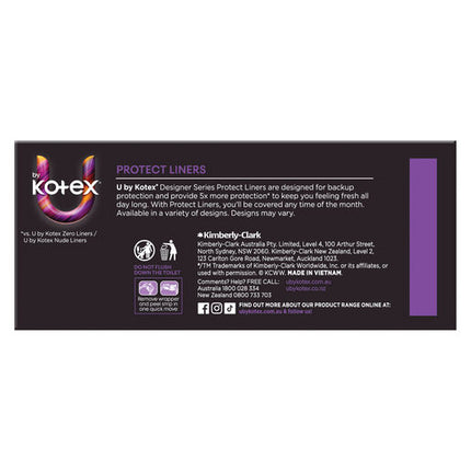 U By Kotex Protect Liners with Design 30 Pack