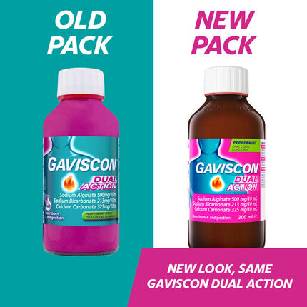 Gaviscon Dual Action Heartburn & Indigestion Relief Peppermint 300ml