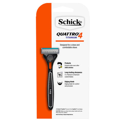 Schick Quattro 4 Titanium Razor Kit + 5 Refills