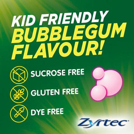 Zyrtec Kids Allergy & Hayfever Oral Liquid Bubblegum 60ml
