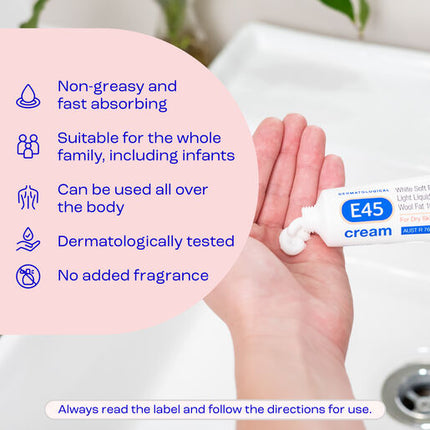 E45 Moisturising Cream for Dry Skin & Eczema 50g
