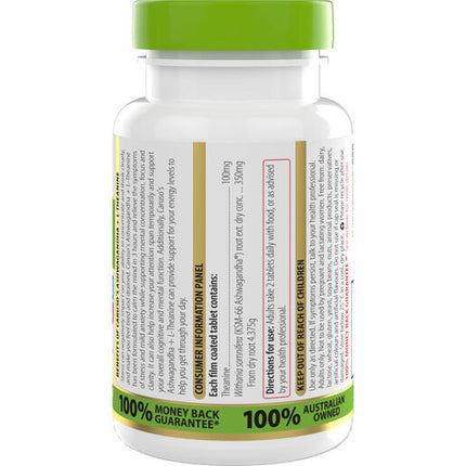 Caruso's Natural Health Ashwagandha + L-Theanine 60 Tablets
