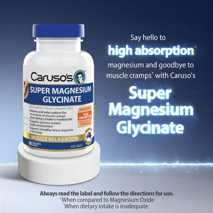 Caruso's Super Magnesium Glycinate 120 Tablets