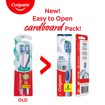 Colgate 360° Toothbrush Medium Twin Pack