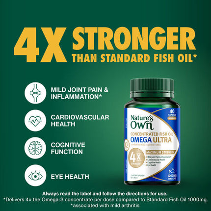 Nature's Own Concentrated Omega Ultra Hi Stgth 40 Capsules