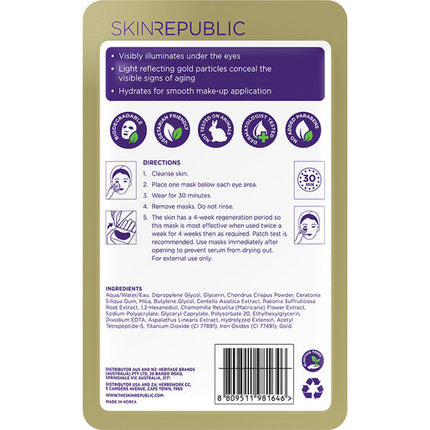 Skin Republic 24K Gold Aquagel Under Eye Patch 2 Pairs