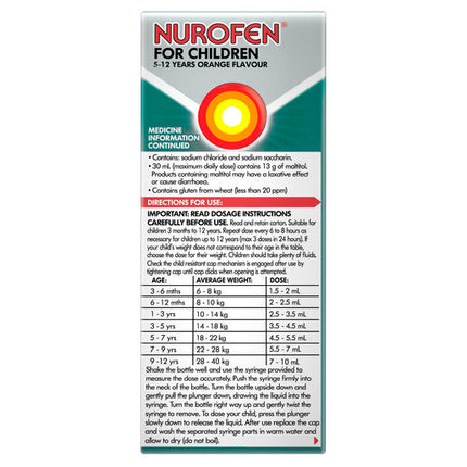 Nurofen For Children 5-12 Years Orange 100ml