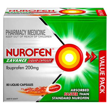 Nurofen Zavance 200mg Ibuprofen 80 Liquid Capsules