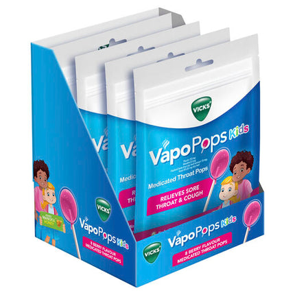 Vicks Vapopops Kids Throat Pops Berry 8