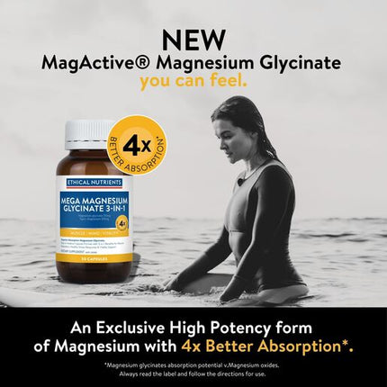 Ethical Nutrients Mega Magnesium Glycinate 3-in-1 50 Capsules