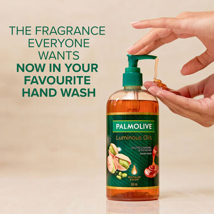 Palmolive Luminous Oils Hand Wash, Salted Caramel & Pistachio 500mL Pump