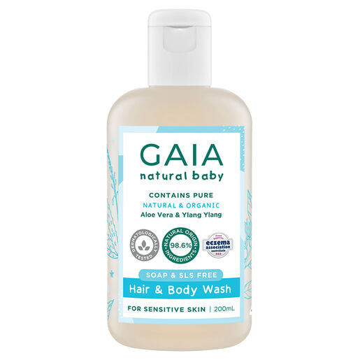 Gaia Natural Baby Hair & Body Wash 200mL