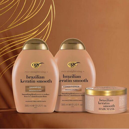 Ogx ever straightening Brazilian Keratin Smooth Moisturising Hair Mask with Keratin Protein for Dry & Frizzy Hair 300ml