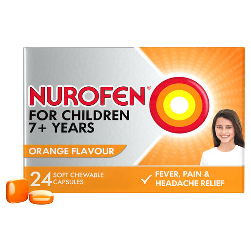 Nurofen For Children 100mg Ibuprofen Orange 24 Chewable Capsules