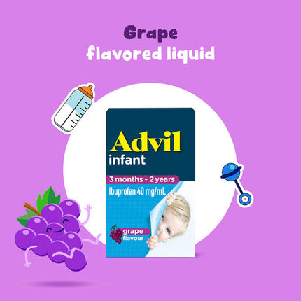 Advil Pain and Fever Relief Infant 3 Months - 2 Years Grape 40mL