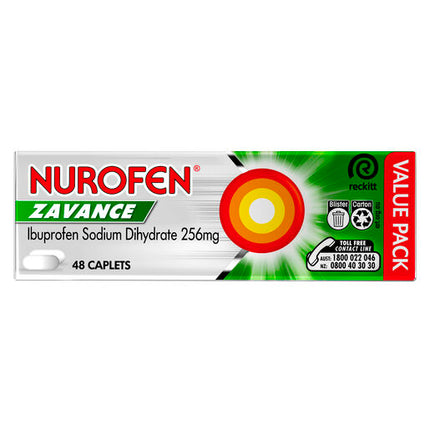 Nurofen Zavance 256mg Ibuprofen 48 Caplets