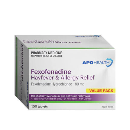 ApoHealth Fexofenadine 180Mg 100 Tablets