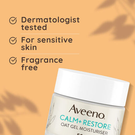 Aveeno Face Calm + Restore Sensitive Skin Oat Gel Moisturiser 50mL