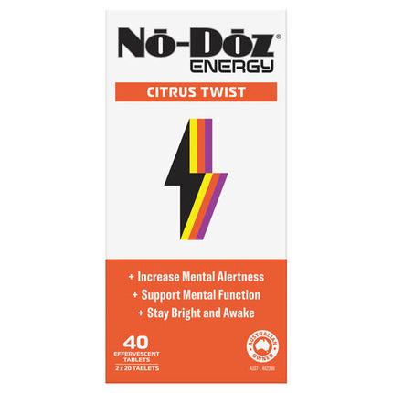 No Doz Energy Citrus Twist 40 Effervescent Tablets