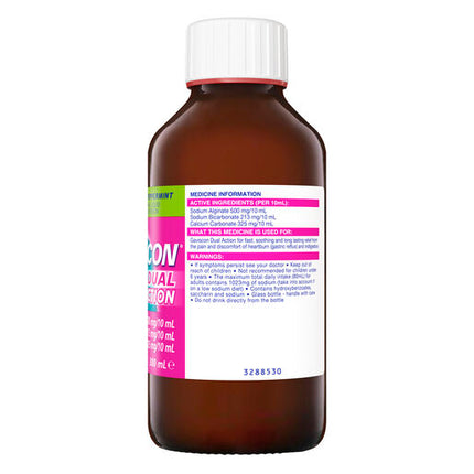 Gaviscon Dual Action Heartburn & Indigestion Relief Peppermint 300ml