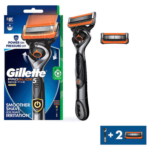 Gillette Proglide 5 Power Flexball Razor Handle + 1 Cart