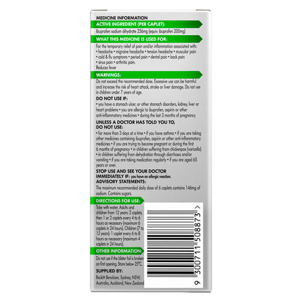 Nurofen Zavance 256mg Ibuprofen 48 Caplets