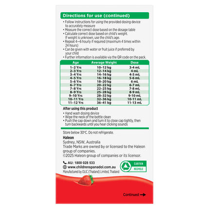 Panadol Children 5-12 Years Strawberry 100mL