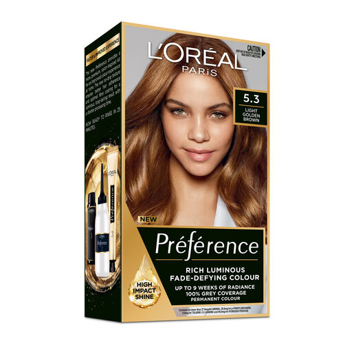 L'Oréal Paris Préférence Permanent Hair Colour - 5.3 Virginia (Light Golden Brown)