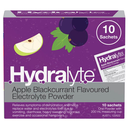 Hydralyte Electrolyte Powder Apple Blackcurrant 10 Pack