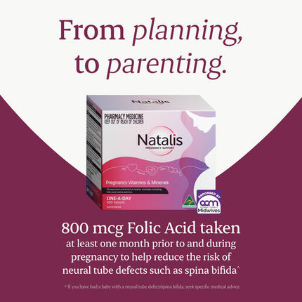 Natalis Pregnancy Support Vitamins & Minerals 100 Tablets