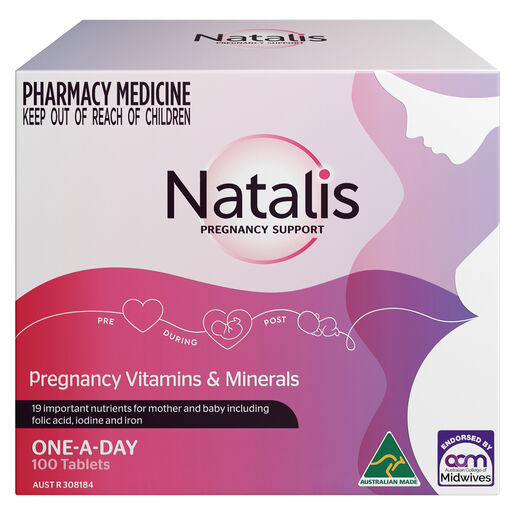 Natalis Pregnancy Support Vitamins & Minerals 100 Tablets