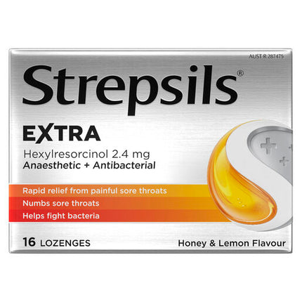 Strepsils Extra Honey & Lemon with Anaesthetic 16 Lozenges