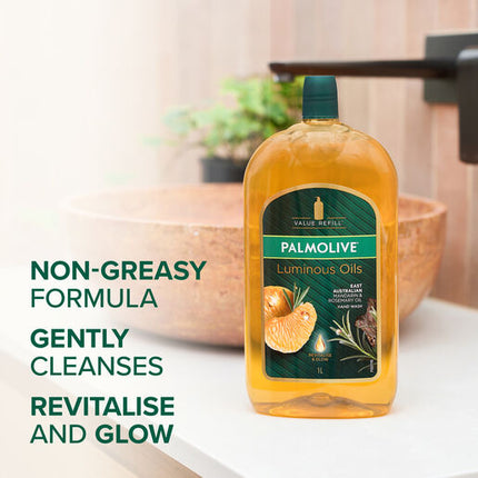 Palmolive Luminous Oils Hand Wash, East Australian Mandarin & Rosemary Oil, 1L Refill