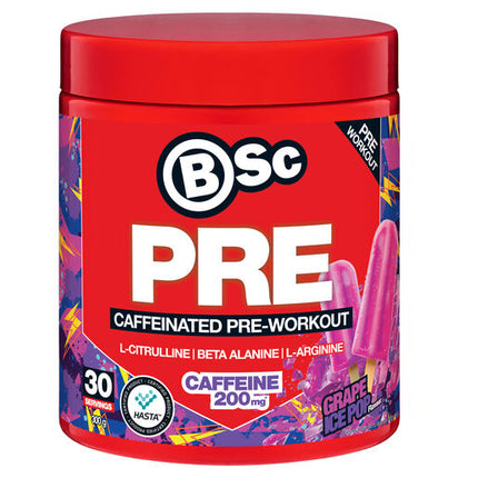 Body Science BSc Caffeinated Pre-Workout Grape Ice Pop Flavour 300g