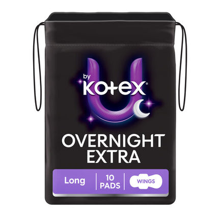 U By Kotex Overnight Extra Maxi Pads 10 Pack