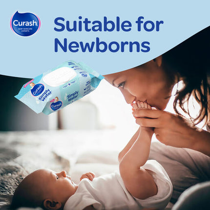 Curash Simply Water Baby Wipes 6 x 80 Value Pack
