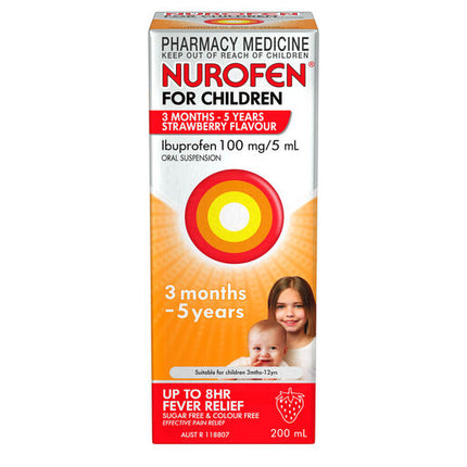 Nurofen For Children 3 Months To 5 Years Strawberry 200ml