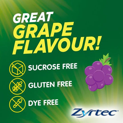 Zyrtec Kids Allergy & Hayfever Chewable Tablets Grape 10 Pack