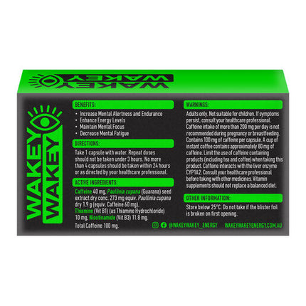 Wakey Wakey Caffeine Energy Liquid 20 Capsules