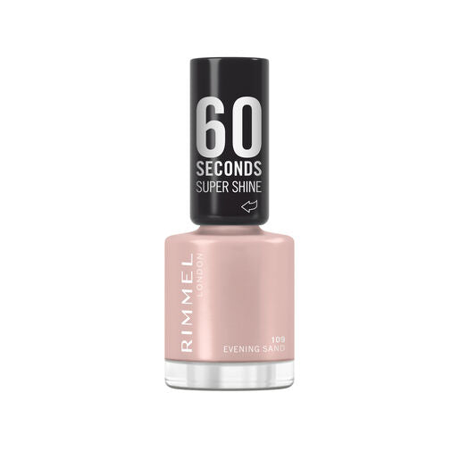 Rimmel London 60 Seconds Super Shine Nail Polish, 109 Evening Sand 8Ml