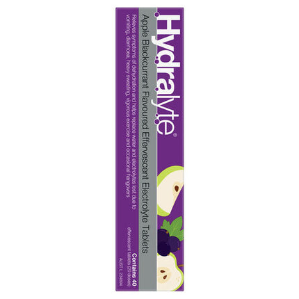Hydralyte Effervescent Electrolyte Tablets Apple Blackcurrant 40 Tablets