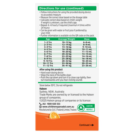 Panadol Children 1-5 Years Orange 200mL