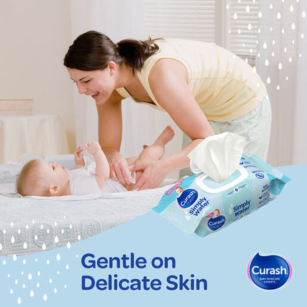 Curash Simply Water Baby Wipes 6 x 80 Value Pack