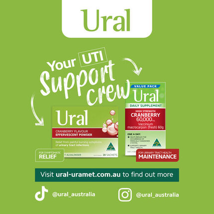 Ural Effervescent Powder Cranberry 28 Sachets